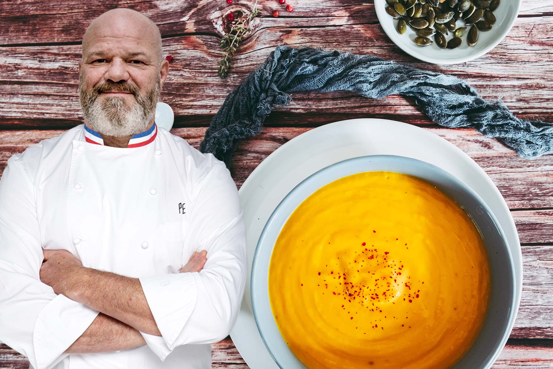 Le velouté de potimarron proposé par Philippe Etchebest une soupe de saison - Calepin Parentalité